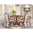 East West Furniture Irving 5-Piece Modern Dining Set in Walnut Finish