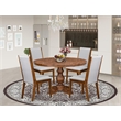 East West Furniture Irving 5-Piece Dining Table Set in Walnut Finish