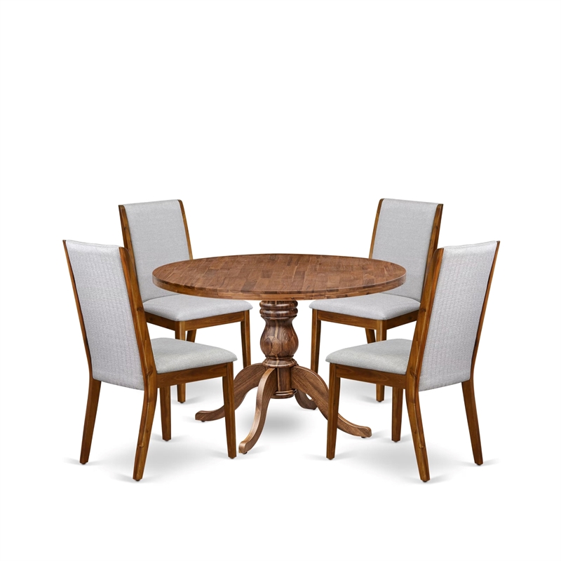 East West Furniture Irving 5-Piece Kitchen Dining Set in Walnut Finish