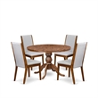 East West Furniture Irving 5-Piece Kitchen Dining Set in Walnut Finish