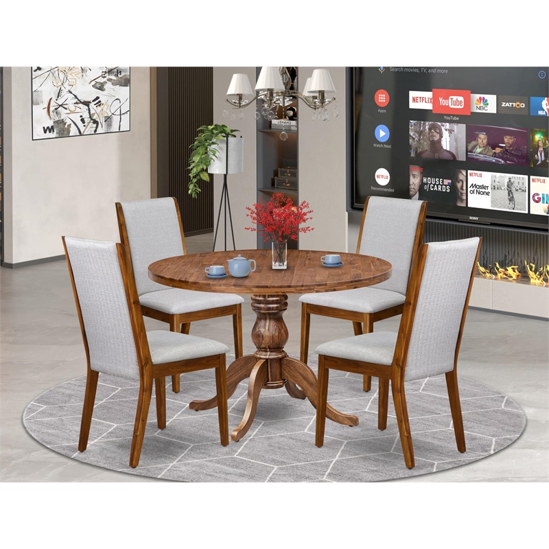 East West Furniture Irving 5-Piece Kitchen Dining Set in Walnut Finish