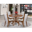 East West Furniture Irving 5-Piece Kitchen Dining Set in Walnut Finish