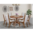 East West Furniture Irving 7-Piece Mid-Century Kitchen Set in Walnut Finish
