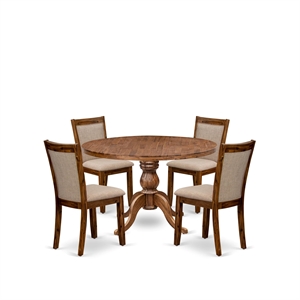 East West Furniture Irving 5-Piece Modern Dining Set in Walnut Finish