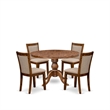 East West Furniture Irving 5-Piece Modern Dining Set in Walnut Finish