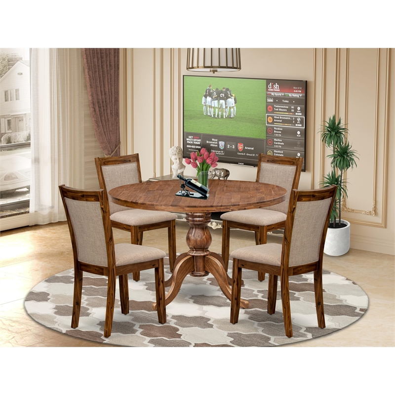East West Furniture Irving 5-Piece Modern Dining Set in Walnut Finish