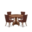 East West Furniture Irving 5-Piece Modern Dining Set in Walnut Finish