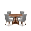 East West Furniture Irving 5-Piece Modern Dining Set in Walnut Finish