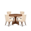 East West Furniture Irving 5-Piece Modern Dining Set in Walnut Finish