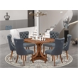 East West Furniture Irving 7-Piece Dining Table Set in Walnut Finish