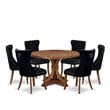 East West Furniture Irving 7-Piece Mid-Century Kitchen Table Set in Walnut