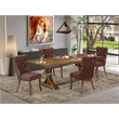 East West Furniture Laneville 5-Piece Kitchen Dining Set in Walnut Finish