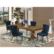 East West Furniture Laneville 5-Piece Dining Set in Walnut Finish
