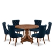East West Furniture Irving 7-Piece Dining Table Set in Walnut Finish