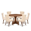 East West Furniture Irving 7-Piece Dining Table Set in Walnut Finish