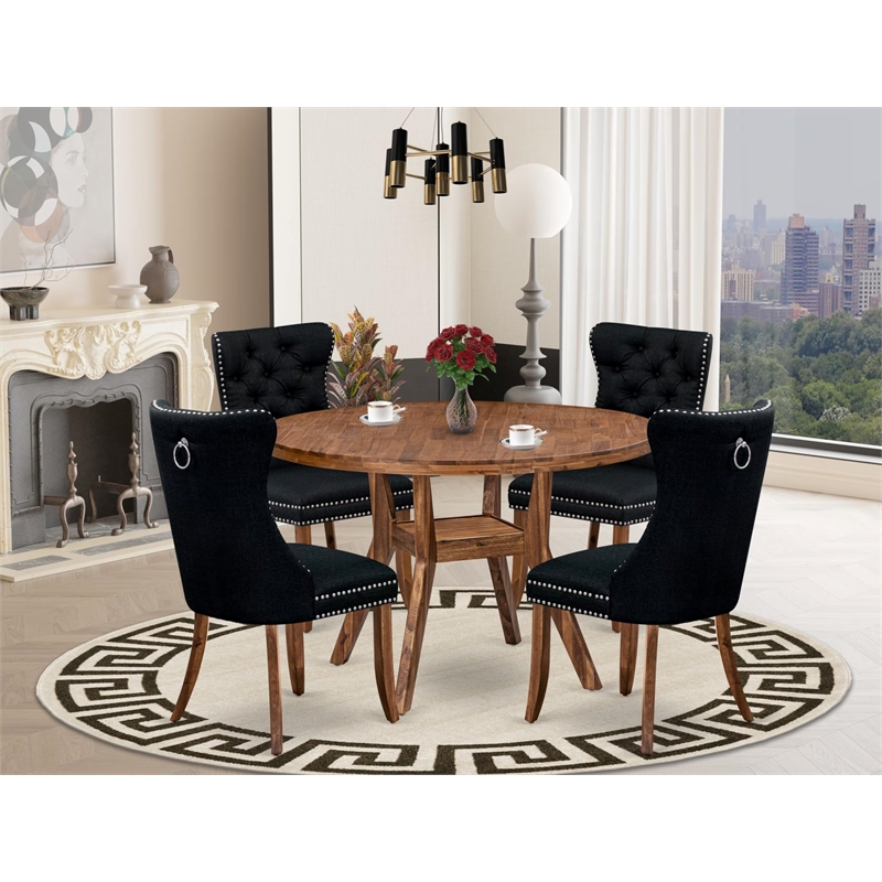 East West Furniture Irving 5-Piece Modern Dining Set in Walnut Finish