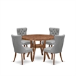 East West Furniture Irving 5-Piece Dining Table Set in Walnut Finish