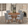 East West Furniture Irving 5-Piece Dining Table Set in Walnut Finish
