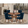 East West Furniture Irving 5-Piece Midcentury Kitchen Set in Walnut Finish
