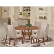 East West Furniture Irving 7-Piece Modern Dining Table Set in Walnut Finish