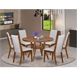 East West Furniture Irving 7-Piece Dining Table Set in Walnut Finish