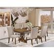 East West Furniture Laneville 7-Piece Mid Century Kitchen Set in Walnut Finish