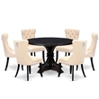 East West Furniture Irving 7-Piece Kitchen Table Set in Black Finish