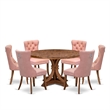 East West Furniture Irving 7-Piece Mid Century Dining Set in Walnut Finish