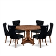 East West Furniture Irving 7-Piece Dining Table Set in Walnut Finish