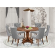 East West Furniture Irving 7-Piece Modern Dining Table Set in Walnut Finish