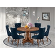 East West Furniture Irving 7-Piece Mid-Century Kitchen Table Set in Walnut
