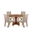 East West Furniture Irving 5-Piece Dining Table Set in Walnut Finish