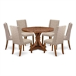 East West Furniture Irving 7-Piece Modern Dining Table Set in Walnut Finish
