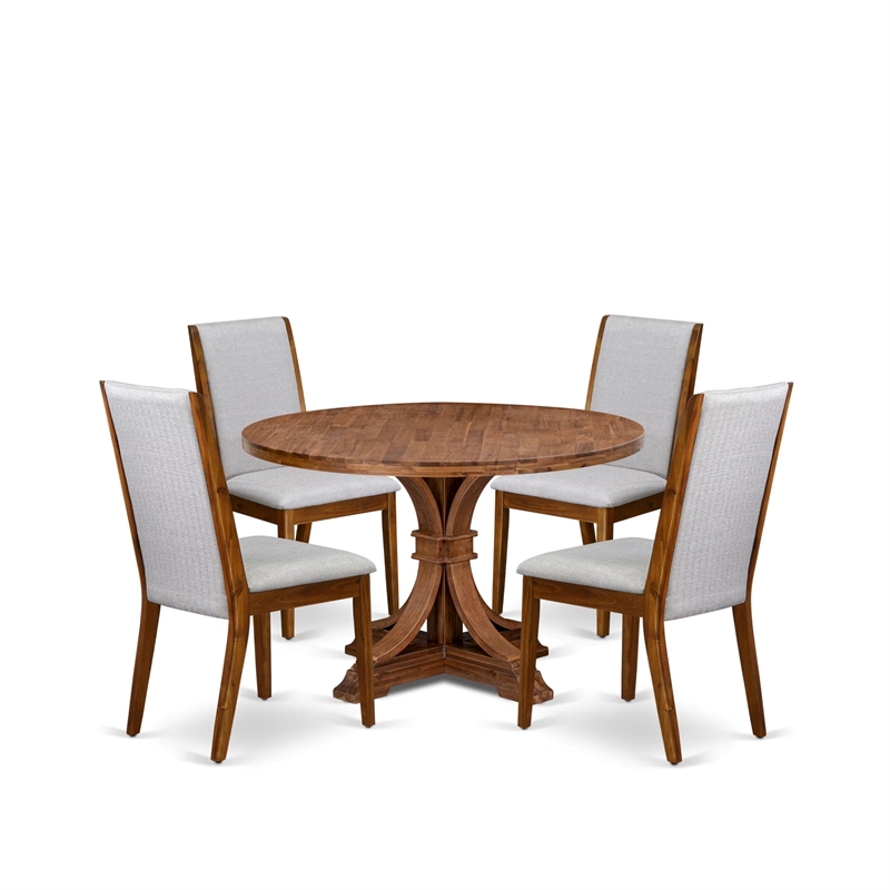 East West Furniture Irving 5-Piece Dining Room Set in Walnut Finish