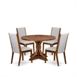 East West Furniture Irving 5-Piece Dining Room Set in Walnut Finish