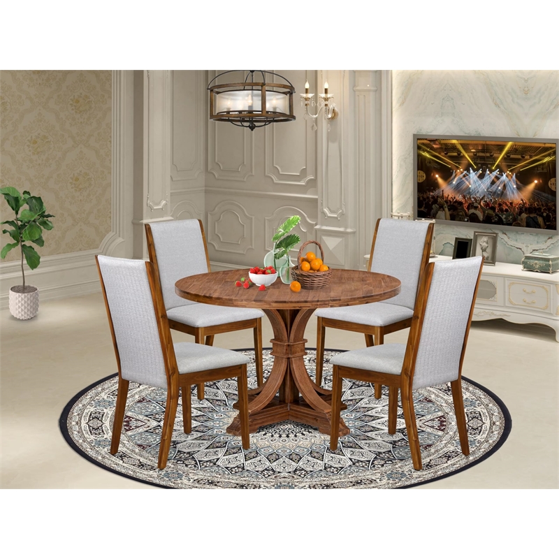 East West Furniture Irving 5-Piece Dining Room Set in Walnut Finish