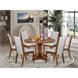 East West Furniture Irving 7-Piece Kitchen Table Set in Walnut Finish
