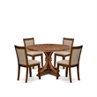East West Furniture Irving 5-Piece Kitchen Dining Set in Walnut Finish