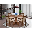 East West Furniture Irving 5-Piece Kitchen Dining Set in Walnut Finish