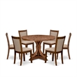 East West Furniture Irving 7-Piece Modern Dining Table Set in Walnut Finish
