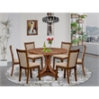 East West Furniture Irving 7-Piece Modern Dining Table Set in Walnut Finish
