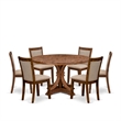 East West Furniture Irving 7-Piece Kitchen Dining Set in Walnut Finish