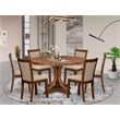 East West Furniture Irving 7-Piece Kitchen Dining Set in Walnut Finish