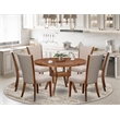 East West Furniture Irving 7 Piece Round Kitchen Table Set in Walnut Finish