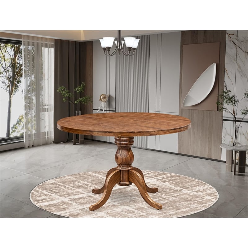 East West Furniture Irving Dining Table in Walnut Finish