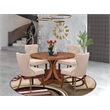 East West Furniture Irving 5 Piece Round Dining Table Set in Walnut Finish