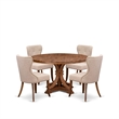 East West Furniture Irving 5-Piece Kitchen Dining Set in Walnut Finish