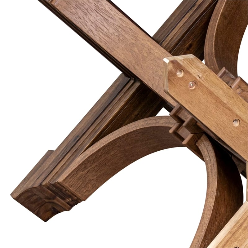 East West Furniture Irving 7 Piece Round Dining Room Set in Walnut Finish