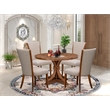 East West Furniture Irving 5 Piece Round Dining Set in Walnut Finish
