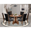 East West Furniture Irving 7 Piece Round Kitchen Table Set in Walnut Finish